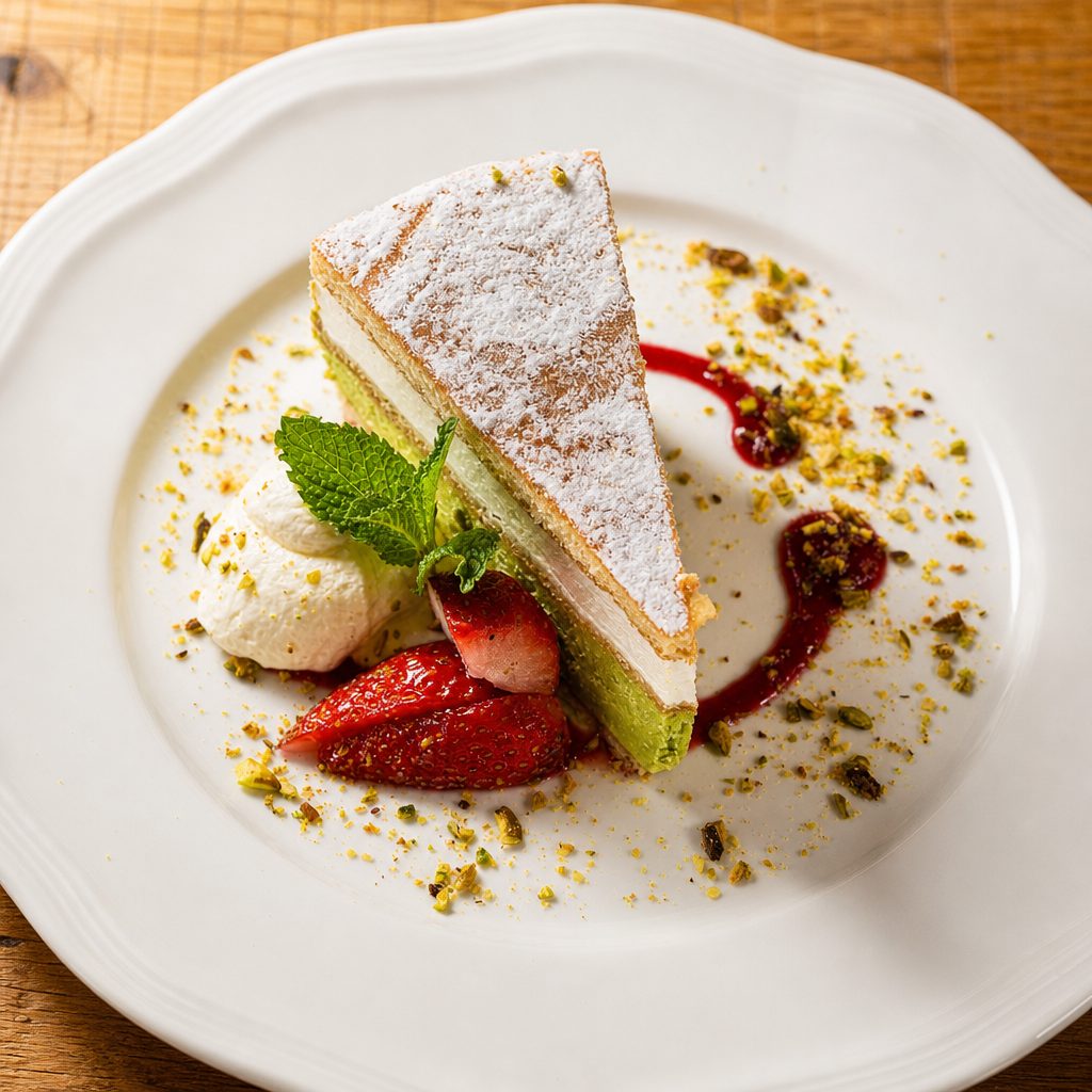 Pistachio Ricotta Tart.