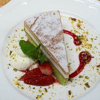 Pistachio ricotta tart