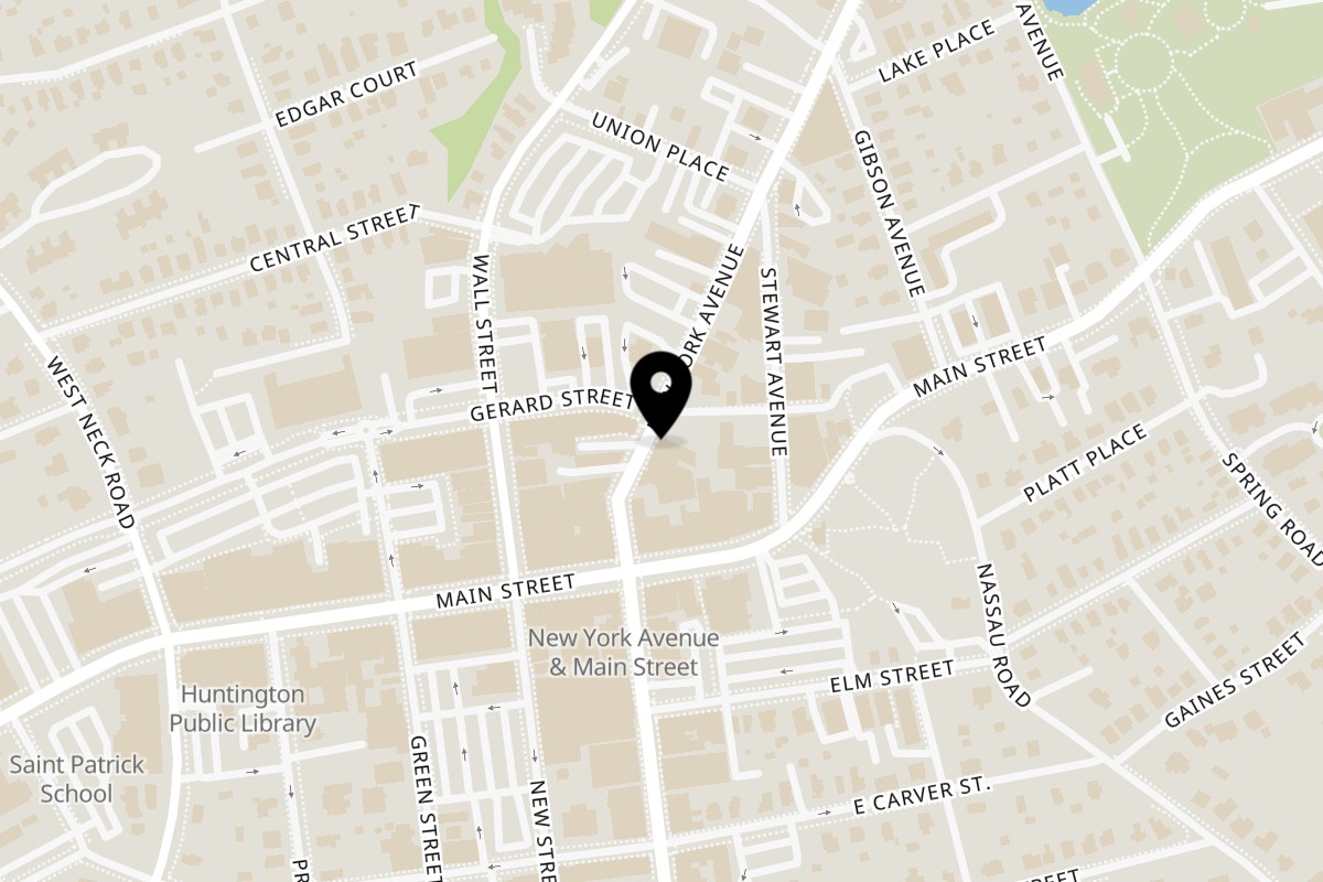 Map showing the location of Edoardo's Trattoria on 300 New York Ave in Huntington